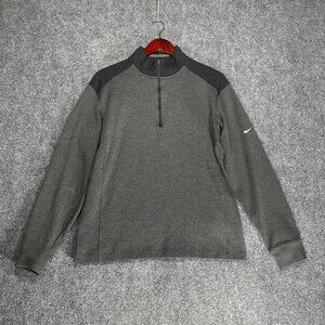 Nike Golf Shirt Mens Tour Performance Dri Fit Medium Gray Long Sleeve 1/4 Zip